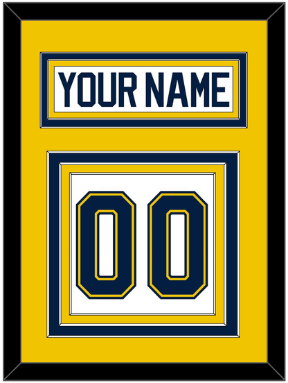Michigan Hockey Nameplate & Number (Back) - Home White (2021-2023) - Premier Tier 3