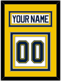 Michigan Nameplate & Number (Back) - Home White (2021-2023) - Triple Mat 3