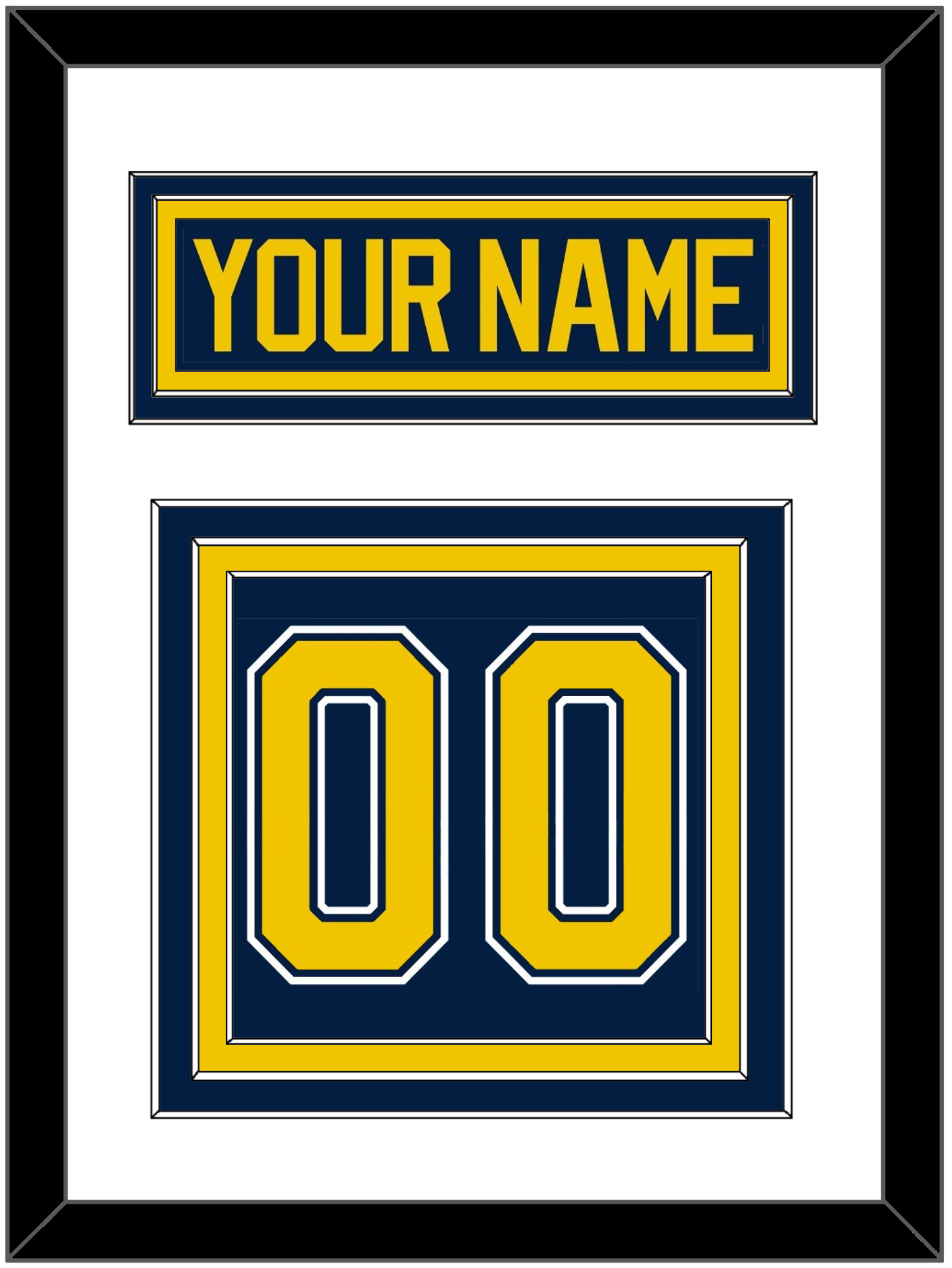 Michigan Hockey Nameplate & Number (Back) - Road Blue (2021-2023) - Premier Tier 1