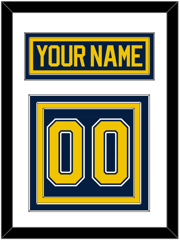 Michigan Nameplate & Number (Back) - Road Blue (2021-2023) - Triple Mat 1