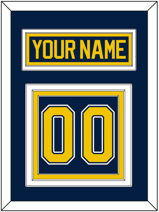 Michigan Hockey Nameplate & Number (Back) - Road Blue (2021-2023) - Premier Tier 2