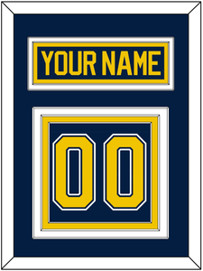 Michigan Nameplate & Number (Back) - Road Blue (2021-2023) - Triple Mat 2