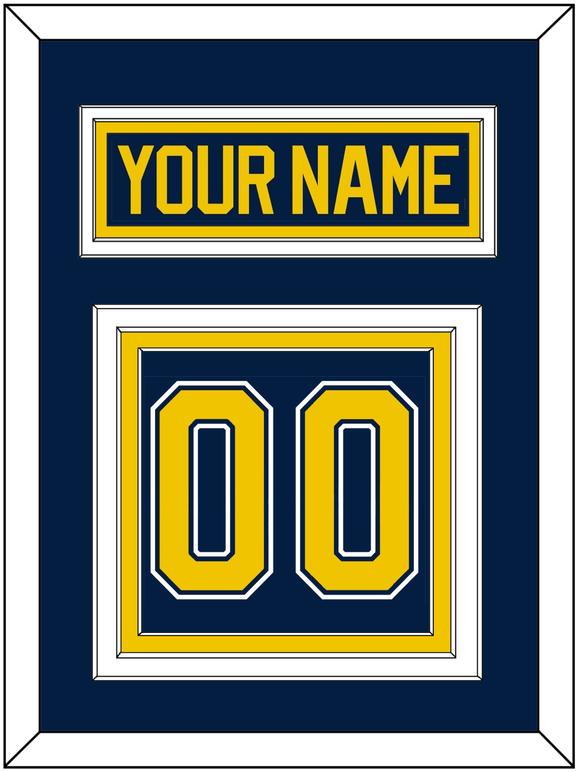 Michigan Nameplate & Number (Back) - Road Blue (2021-2023) - Triple Mat 2