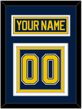 Michigan Nameplate & Number (Back) - Road Blue (2021-2023) - Triple Mat 2