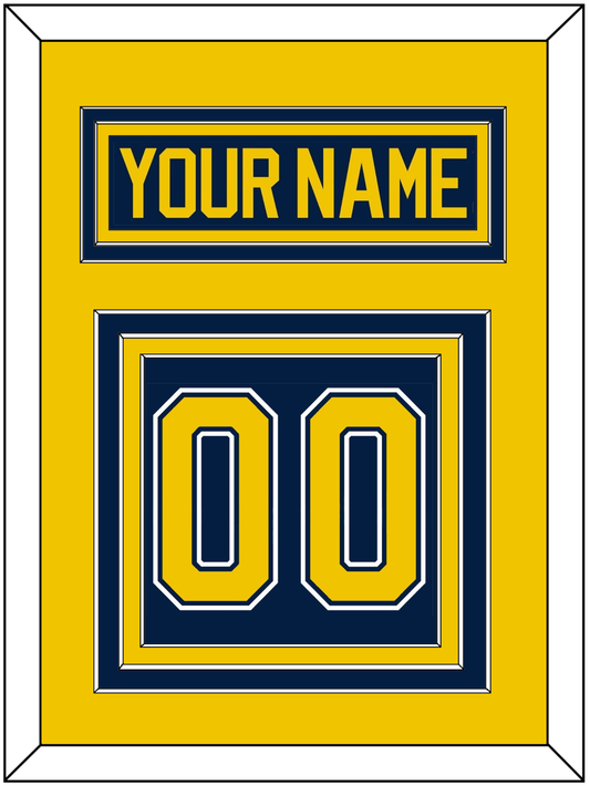Michigan Hockey Nameplate & Number (Back) - Road Blue (2021-2023) - Premier Tier 3