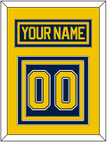 Michigan Nameplate & Number (Back) - Road Blue (2021-2023) - Triple Mat 3