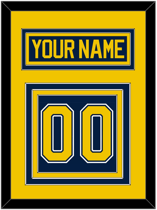 Michigan Hockey Nameplate & Number (Back) - Road Blue (2021-2023) - Premier Tier 3