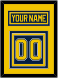 Michigan Nameplate & Number (Back) - Road Blue (2021-2023) - Triple Mat 3