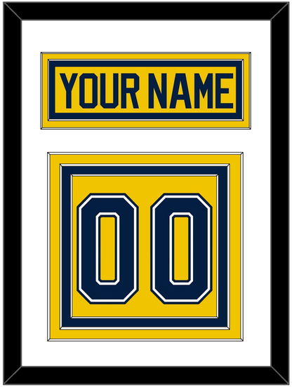 Michigan Hockey Nameplate & Number (Back) - Alternate Maize (2021-2023) - Premier Tier 1