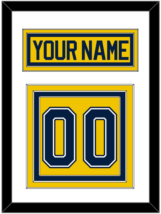 Michigan Hockey Nameplate & Number (Back) - Alternate Maize (2021-2023) - Premier Tier 1