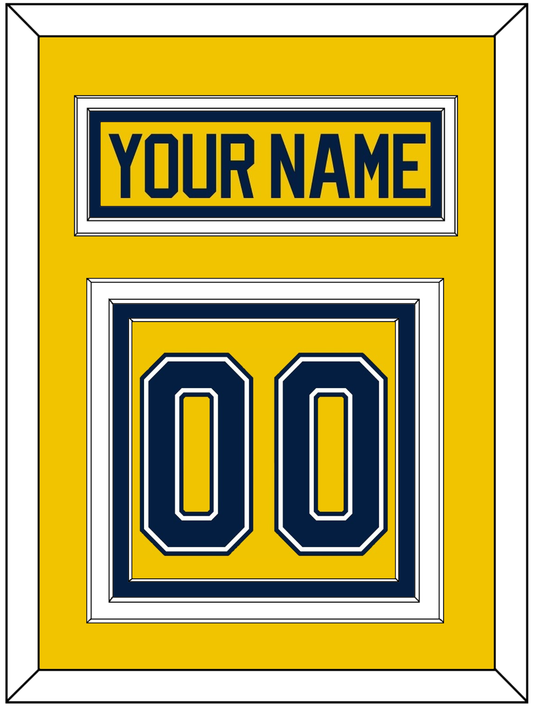 Michigan Hockey Nameplate & Number (Back) - Alternate Maize (2021-2023) - Premier Tier 2