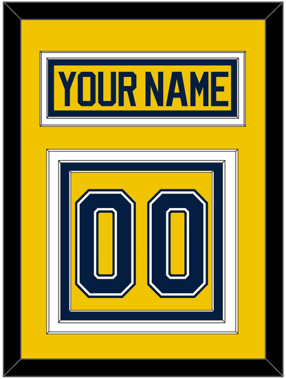Michigan Hockey Nameplate & Number (Back) - Alternate Maize (2021-2023) - Premier Tier 2