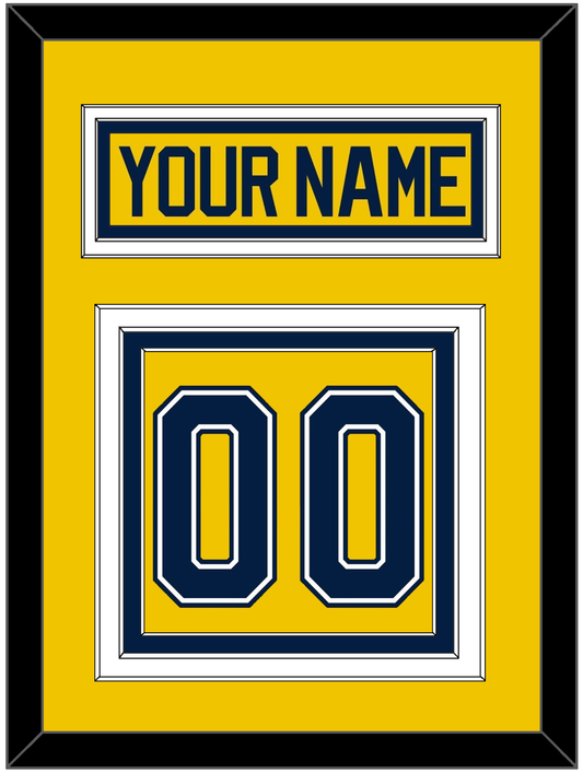 Michigan Hockey Nameplate & Number (Back) - Alternate Maize (2021-2023) - Premier Tier 2