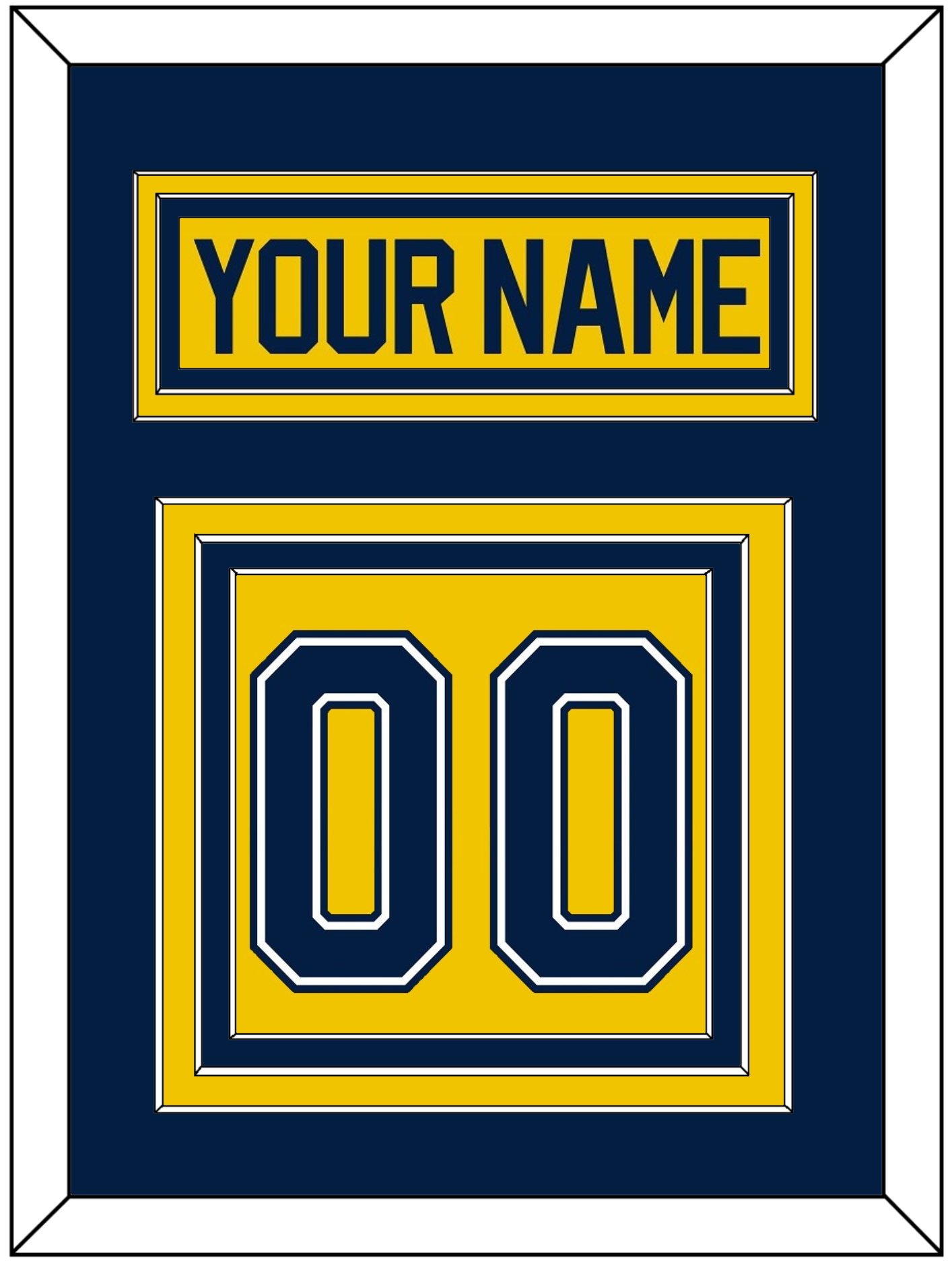 Michigan Hockey Nameplate & Number (Back) - Alternate Maize (2021-2023) - Premier Tier 3