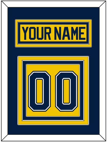 Michigan Hockey Nameplate & Number (Back) - Alternate Maize (2021-2023) - Premier Tier 3