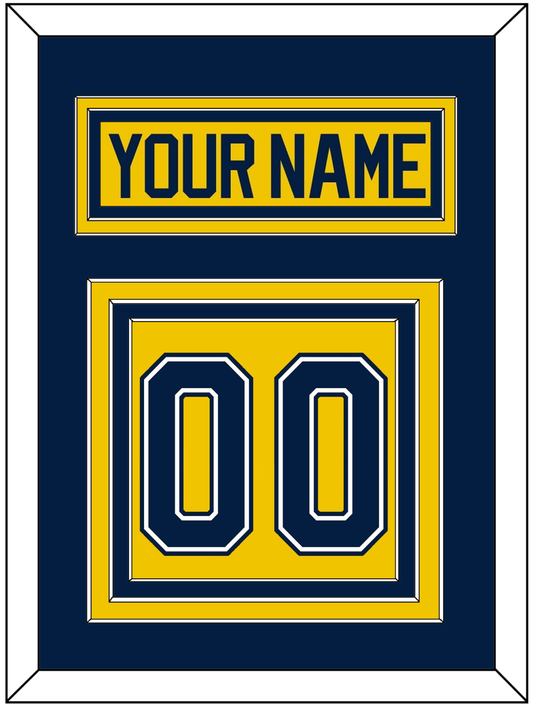 Michigan Hockey Nameplate & Number (Back) - Alternate Maize (2021-2023) - Premier Tier 3