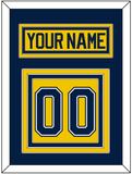 Michigan Hockey Nameplate & Number (Back) - Alternate Maize (2021-2023) - Triple Mat 3