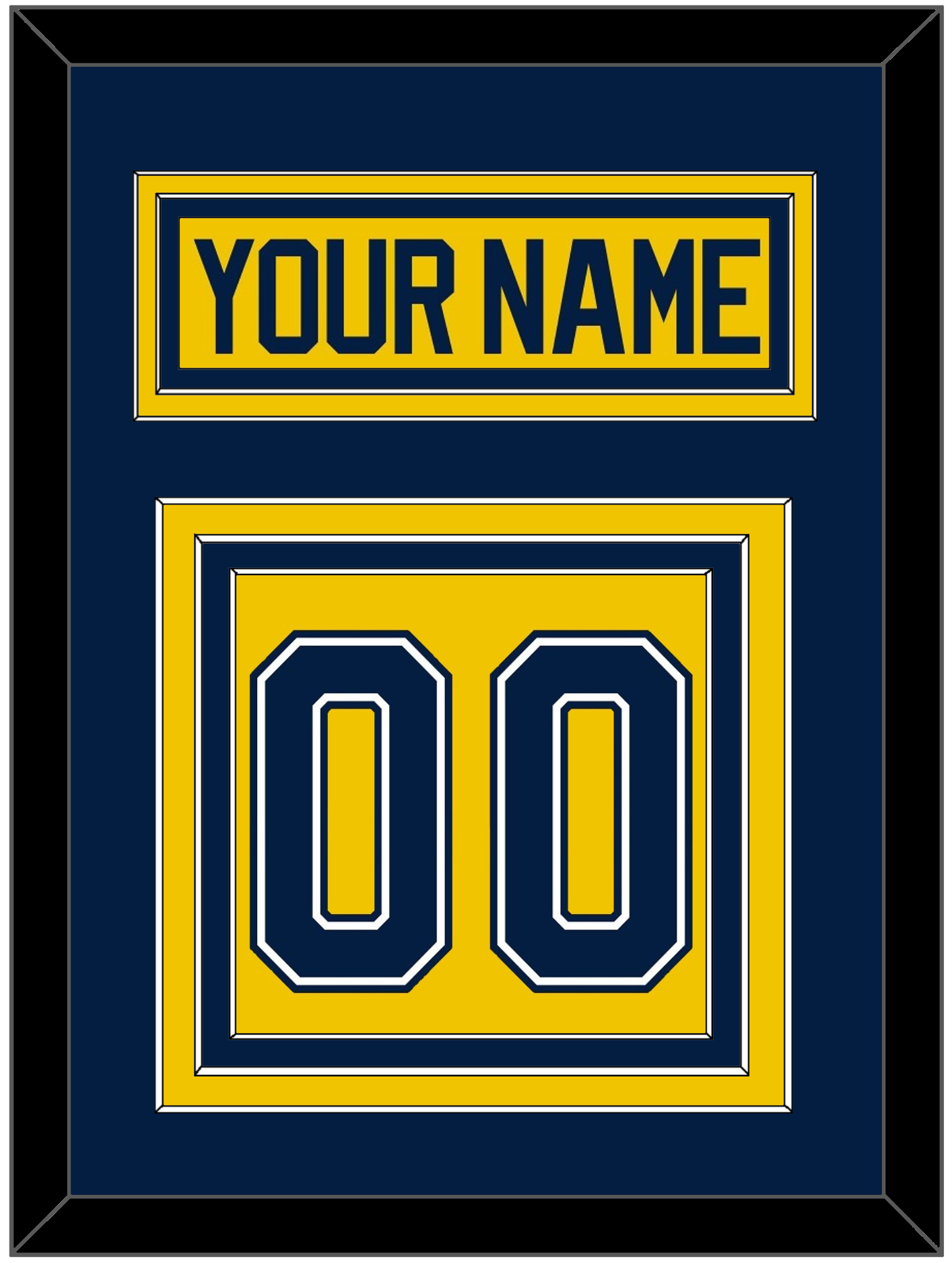 Michigan Hockey Nameplate & Number (Back) - Alternate Maize (2021-2023) - Premier Tier 3