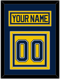 Michigan Hockey Nameplate & Number (Back) - Alternate Maize (2021-2023) - Triple Mat 3