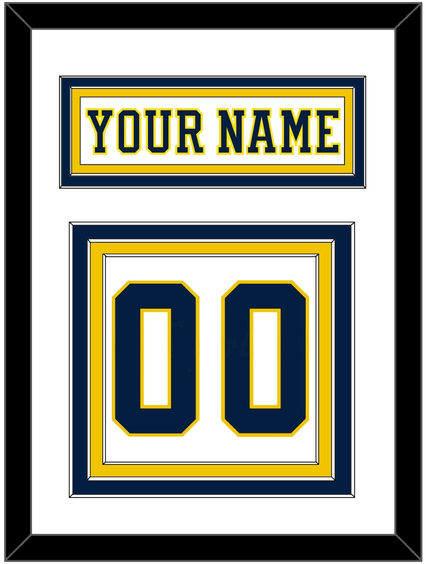 Michigan Hockey Nameplate & Number (Back) - Home White (2019-2020) - Premier Tier 1