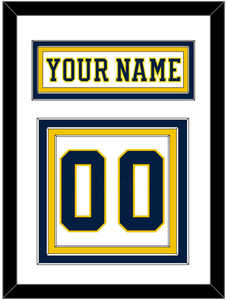 Michigan Nameplate & Number (Back) - Home White (2019-2020) - Triple Mat 1