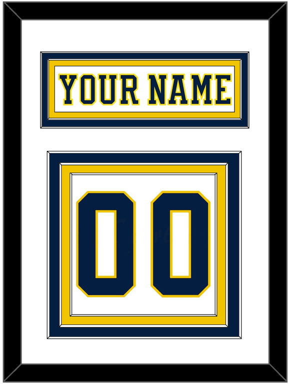 Michigan Nameplate & Number (Back) - Home White (2019-2020) - Triple Mat 1