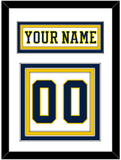 Michigan Nameplate & Number (Back) - Home White (2019-2020) - Triple Mat 1