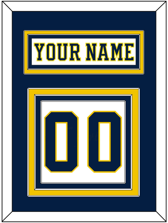 Michigan Nameplate & Number (Back) - Home White (2019-2020) - Triple Mat 2