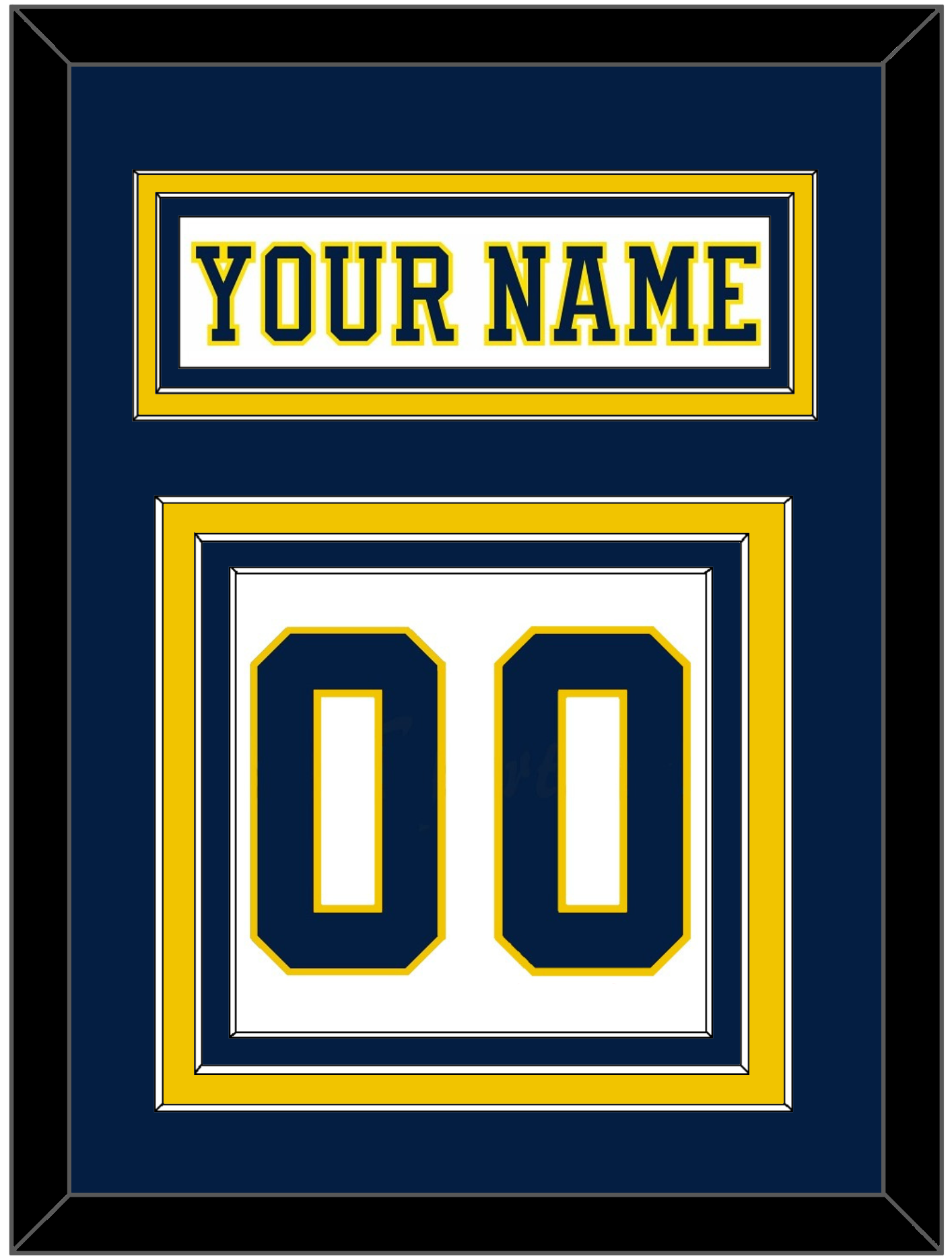 Michigan Hockey Nameplate & Number (Back) - Home White (2019-2020) - Premier Tier 2
