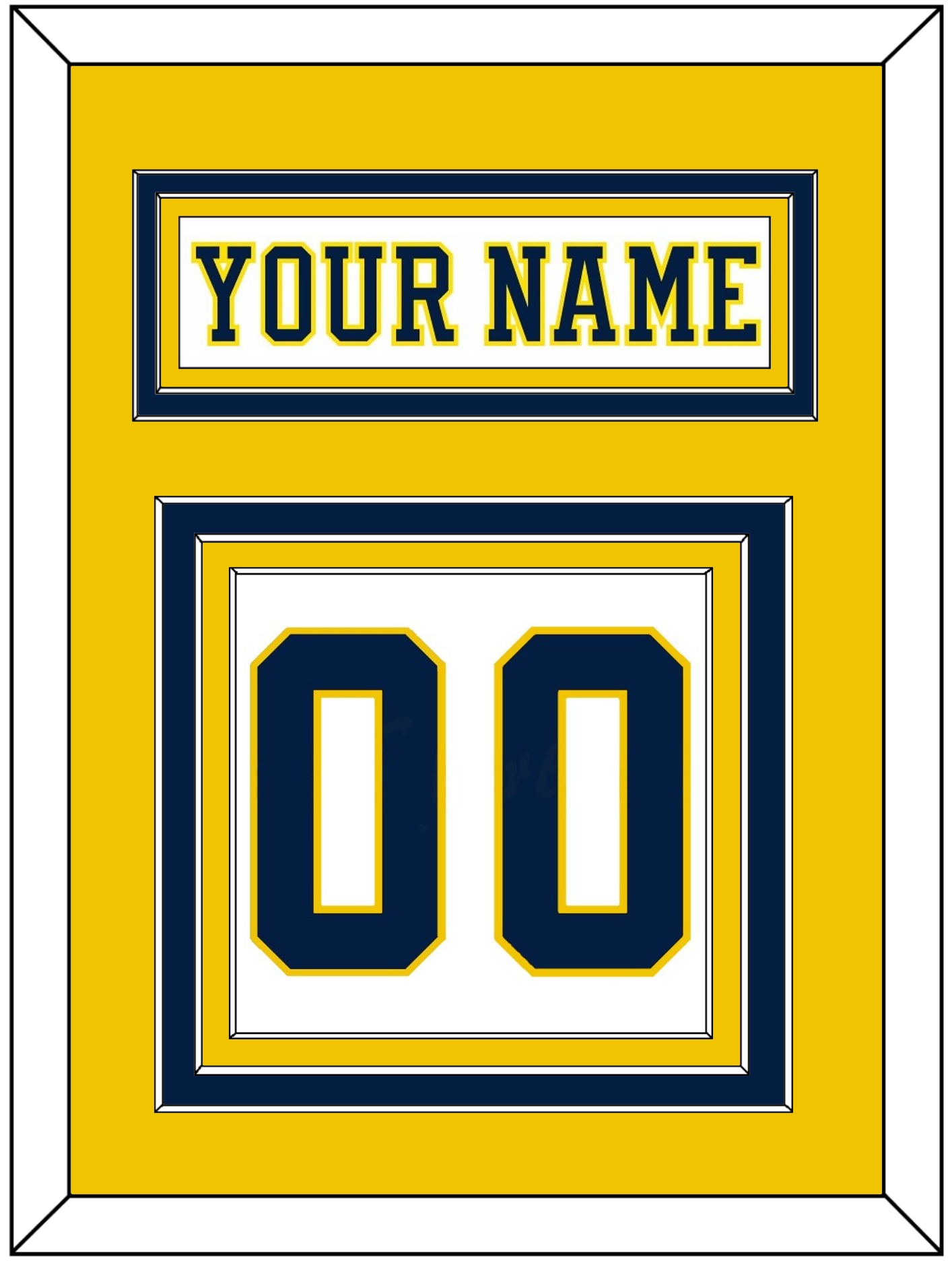 Michigan Hockey Nameplate & Number (Back) - Home White (2019-2020) - Premier Tier 3