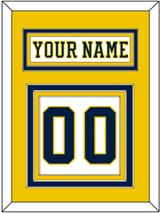 Michigan Nameplate & Number (Back) - Home White (2019-2020) - Triple Mat 3