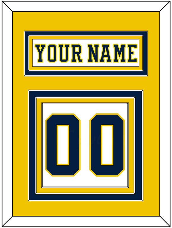 Michigan Nameplate & Number (Back) - Home White (2019-2020) - Triple Mat 3