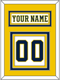 Michigan Nameplate & Number (Back) - Home White (2019-2020) - Triple Mat 3