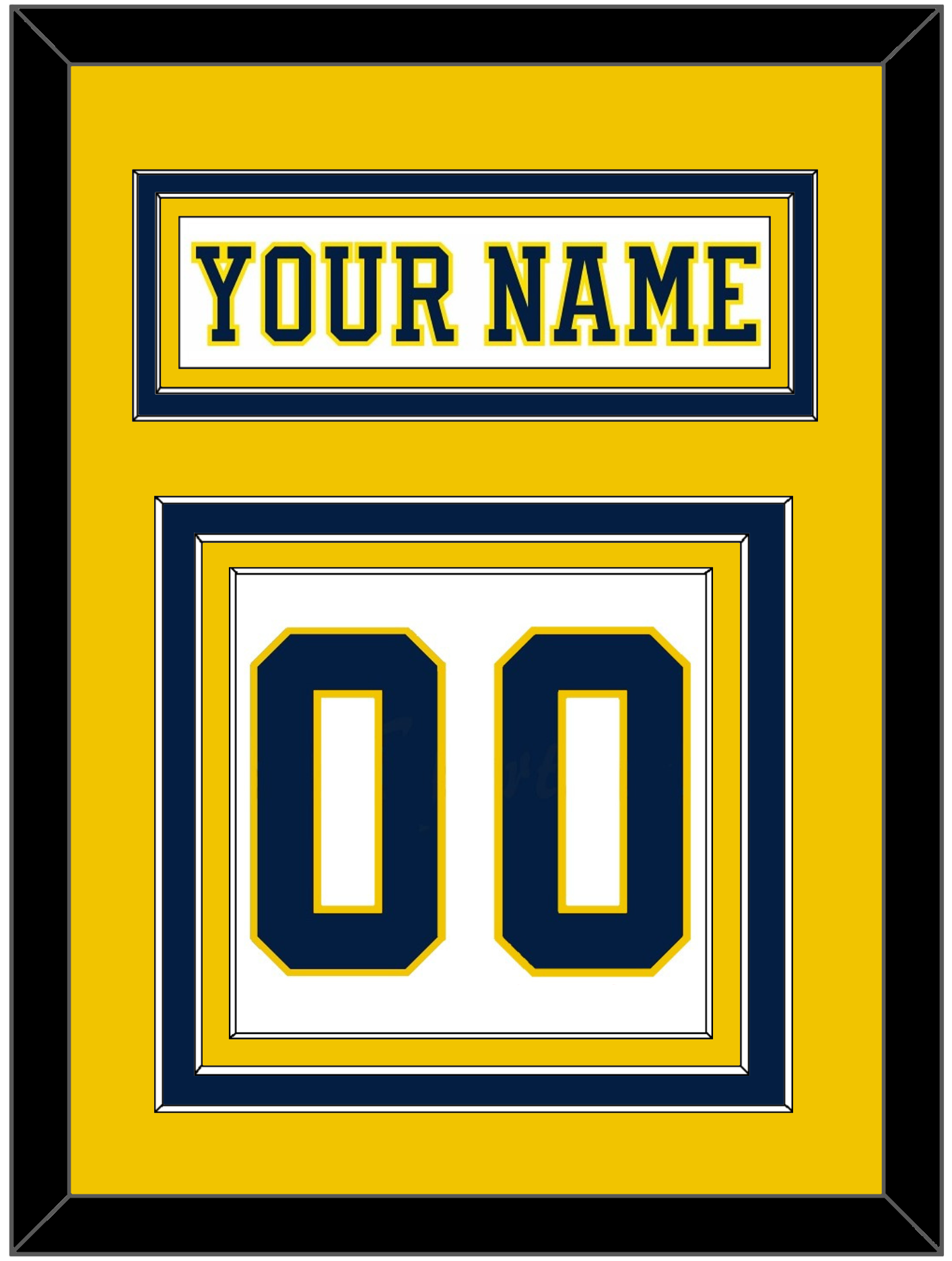 Michigan Hockey Nameplate & Number (Back) - Home White (2019-2020) - Premier Tier 3