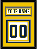 Michigan Nameplate & Number (Back) - Home White (2019-2020) - Triple Mat 3