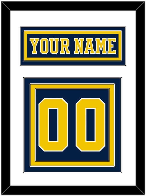 Michigan Nameplate & Number (Back) - Road Blue (2019-2020) - Triple Mat 1