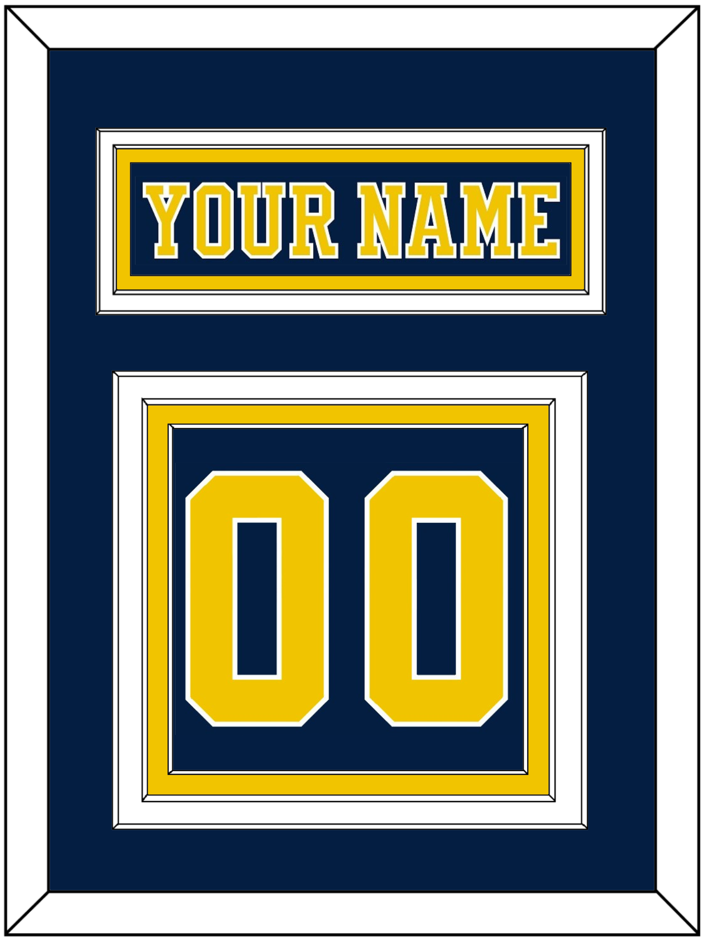 Michigan Hockey Nameplate & Number (Back) - Road Blue (2019-2020) - Premier Tier 2