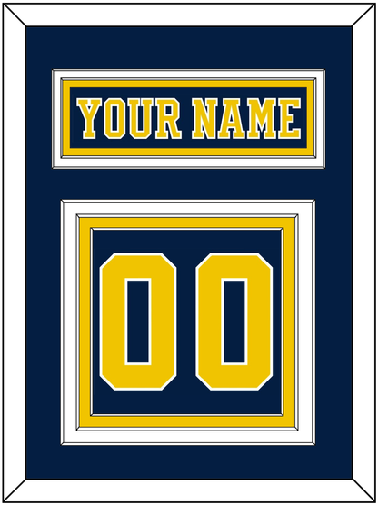 Michigan Hockey Nameplate & Number (Back) - Road Blue (2019-2020) - Premier Tier 2