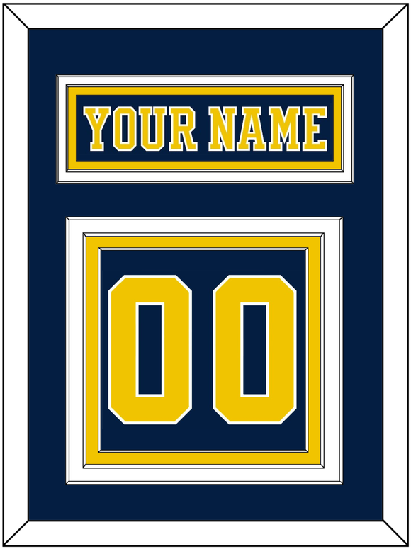 Michigan Nameplate & Number (Back) - Road Blue (2019-2020) - Triple Mat 2