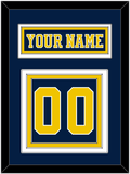 Michigan Nameplate & Number (Back) - Road Blue (2019-2020) - Triple Mat 2