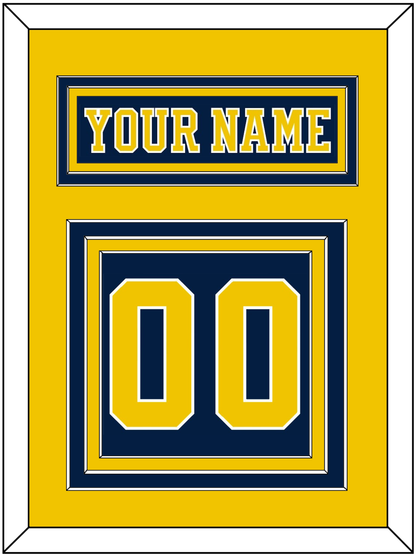 Michigan Hockey Nameplate & Number (Back) - Road Blue (2019-2020) - Premier Tier 3