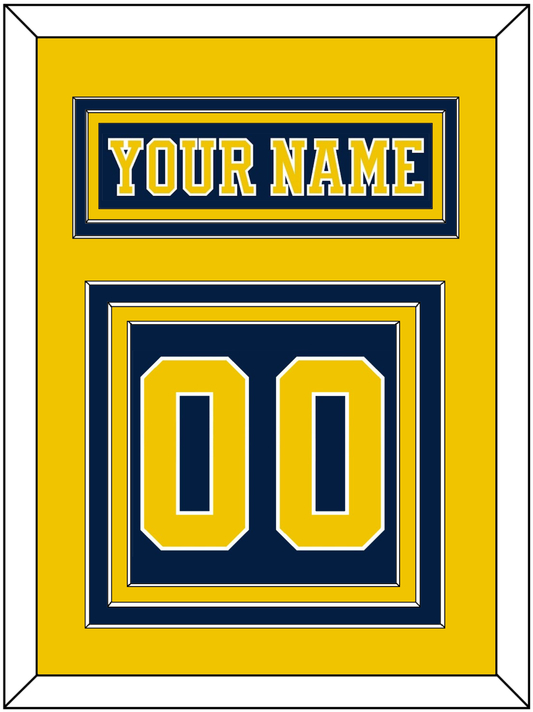 Michigan Hockey Nameplate & Number (Back) - Road Blue (2019-2020) - Premier Tier 3