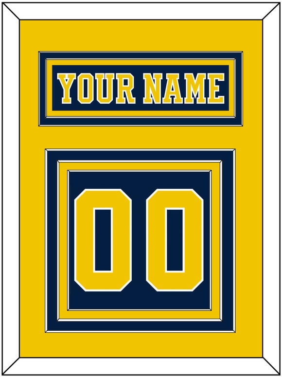 Michigan Nameplate & Number (Back) - Road Blue (2019-2020) - Triple Mat 3