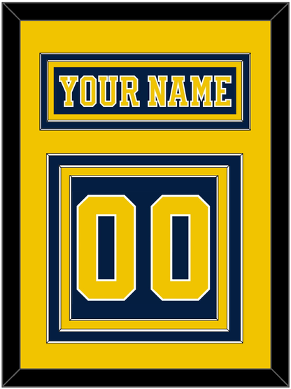 Michigan Hockey Nameplate & Number (Back) - Road Blue (2019-2020) - Premier Tier 3