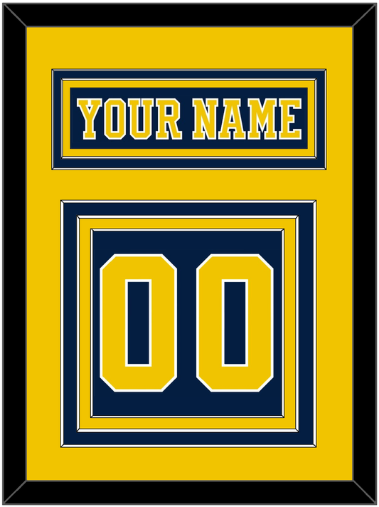 Michigan Hockey Nameplate & Number (Back) - Road Blue (2019-2020) - Premier Tier 3