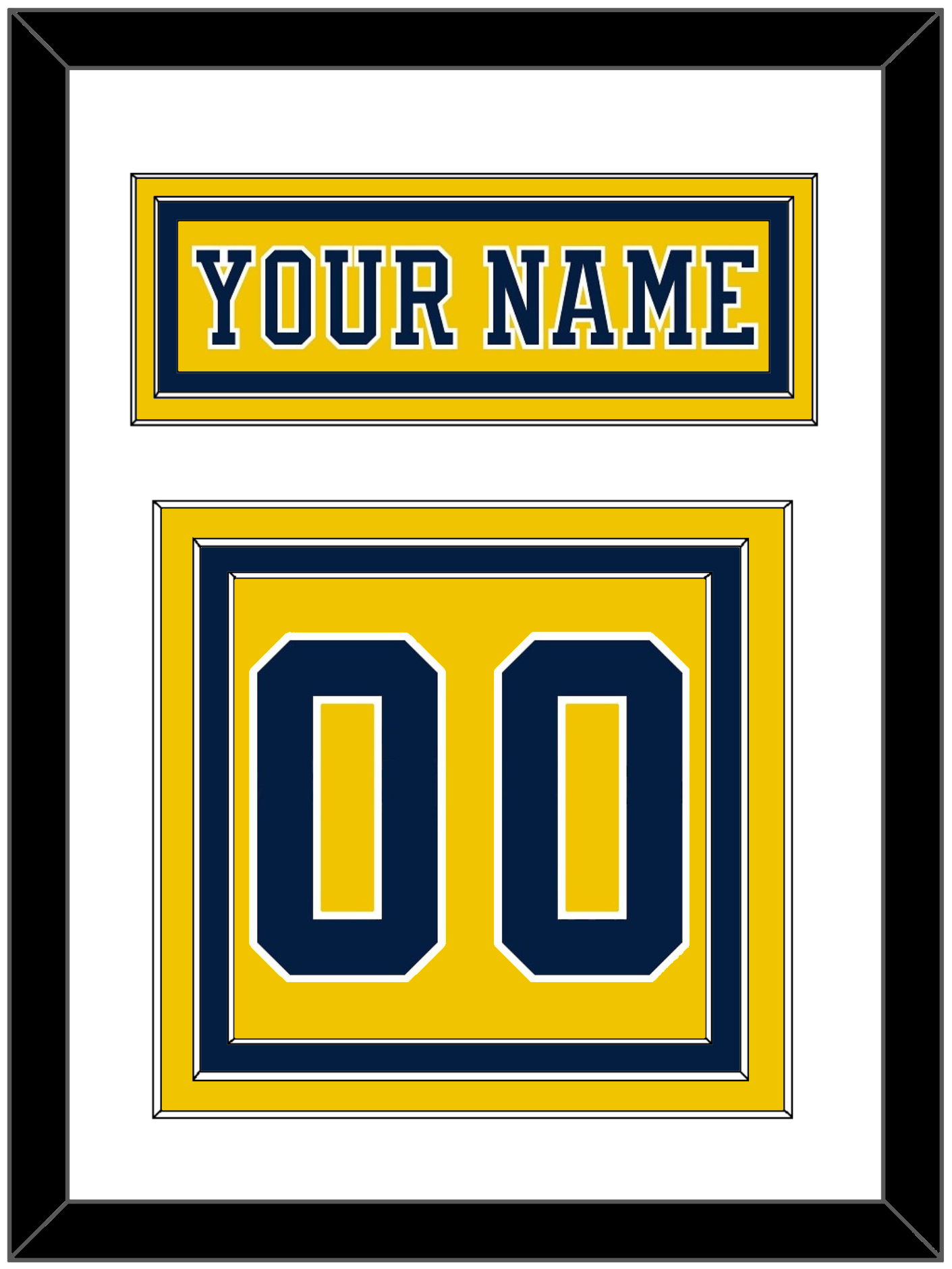 Michigan Hockey Nameplate & Number (Back) - Alternate Maize (2019-2020) - Premier Tier 1