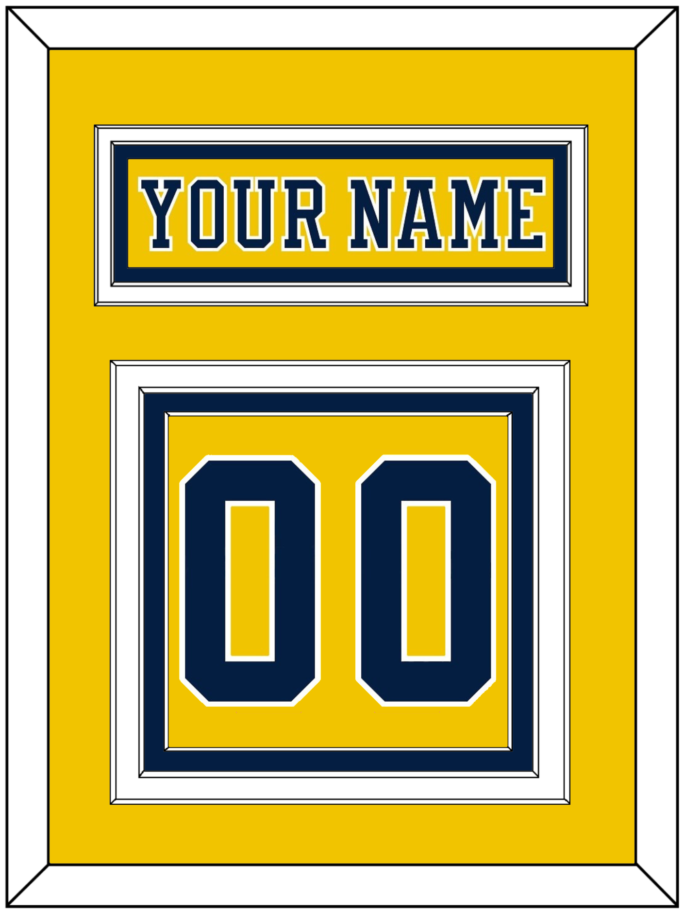 Michigan Hockey Nameplate & Number (Back) - Alternate Maize (2019-2020) - Premier Tier 2