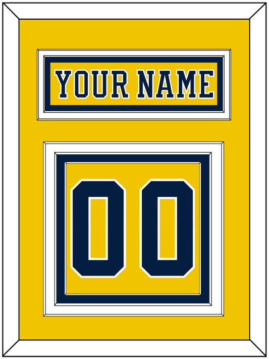 Michigan Hockey Nameplate & Number (Back) - Alternate Maize (2019-2020) - Premier Tier 2
