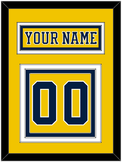 Michigan Hockey Nameplate & Number (Back) - Alternate Maize (2019-2020) - Premier Tier 2