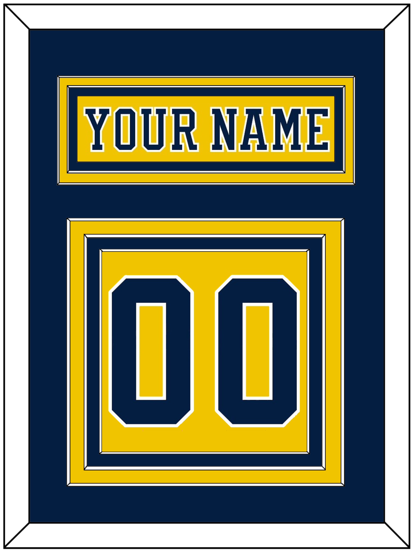 Michigan Hockey Nameplate & Number (Back) - Alternate Maize (2019-2020) - Premier Tier 3